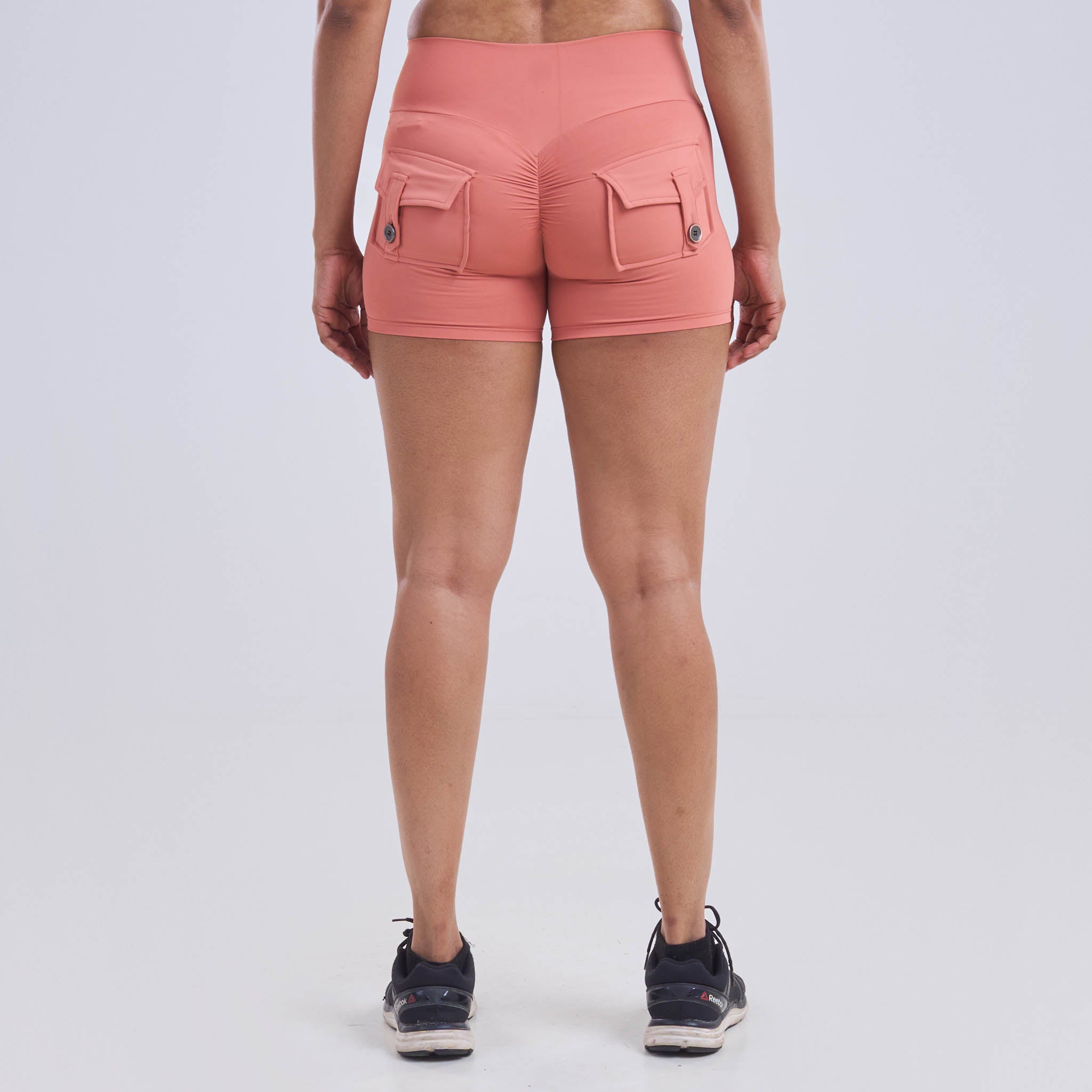 Ladies High Waist Scrunch Butt Pocket Shorts