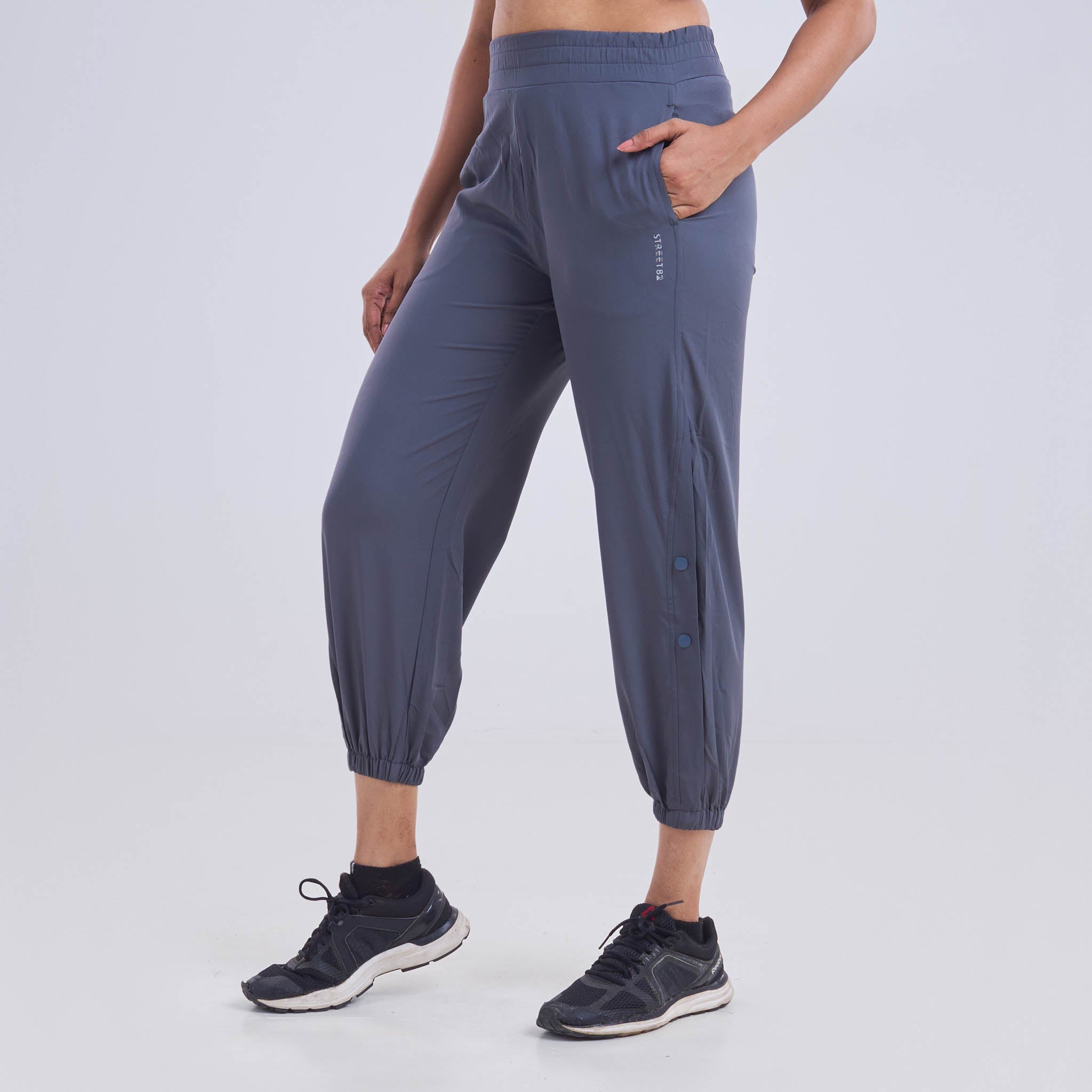 Ladies Jogger Pants with half side slit with buttons