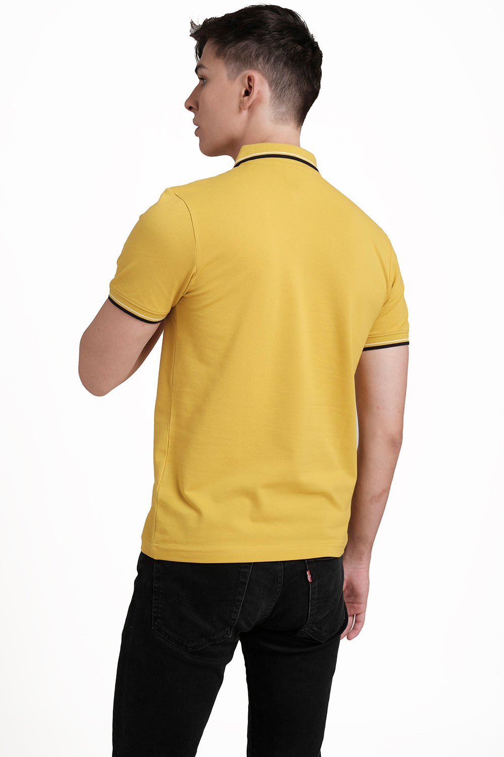 Slim Fit Premium Cotton pique polo plain T-shirt with Tipping design Collar Details & high build logo print