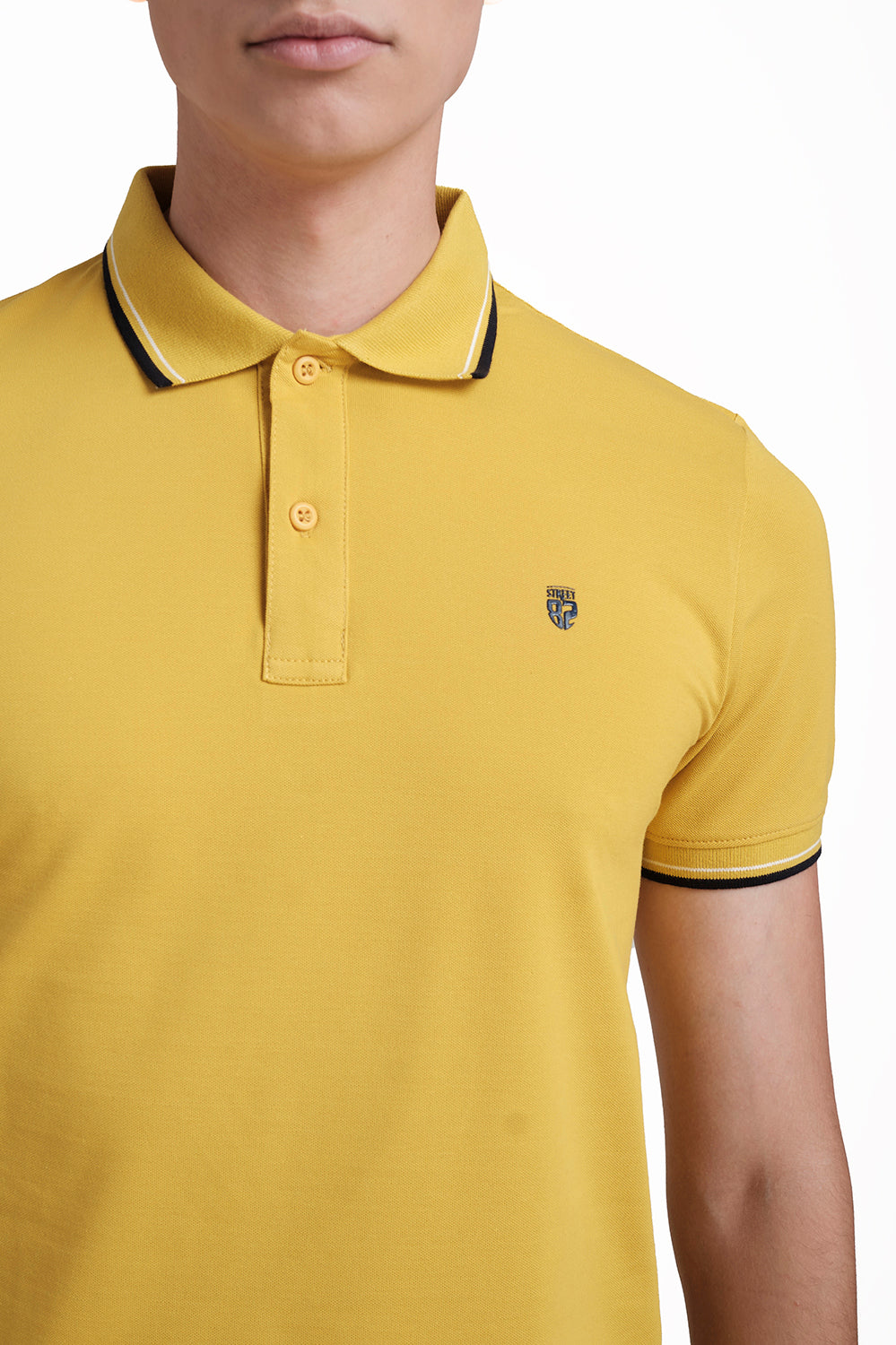 Slim Fit Premium Cotton pique polo plain T-shirt with Tipping design Collar Details & high build logo print