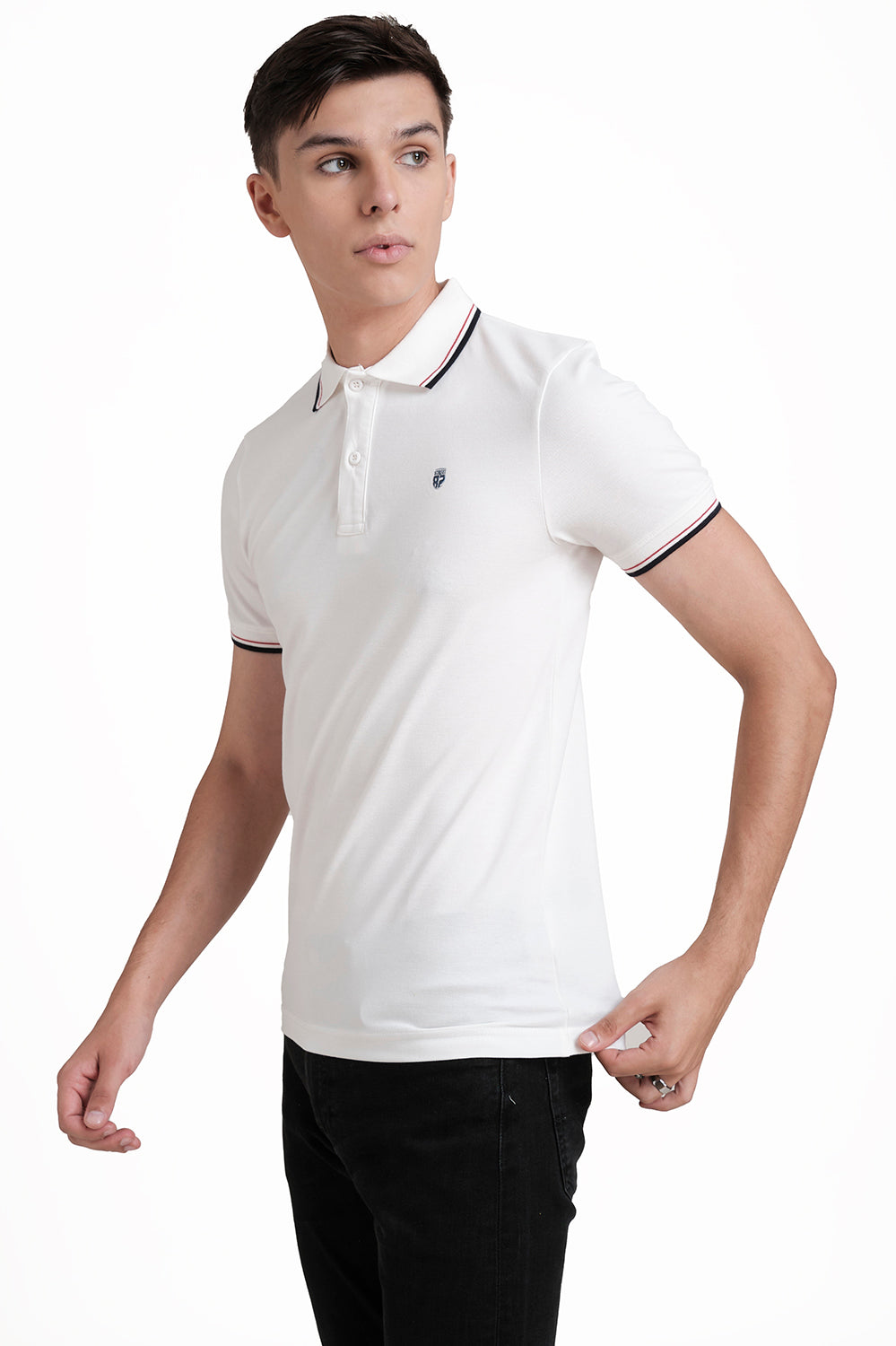 Slim Fit Premium Cotton pique polo plain T-shirt with Tipping design Collar Details & high build logo print