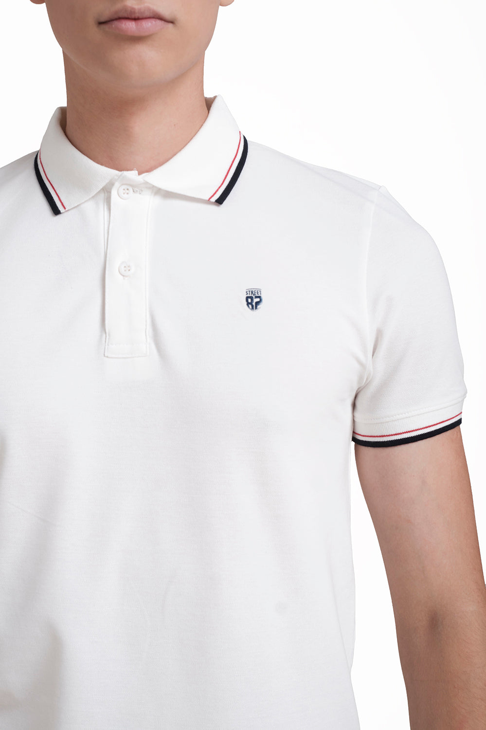 Slim Fit Premium Cotton pique polo plain T-shirt with Tipping design Collar Details & high build logo print