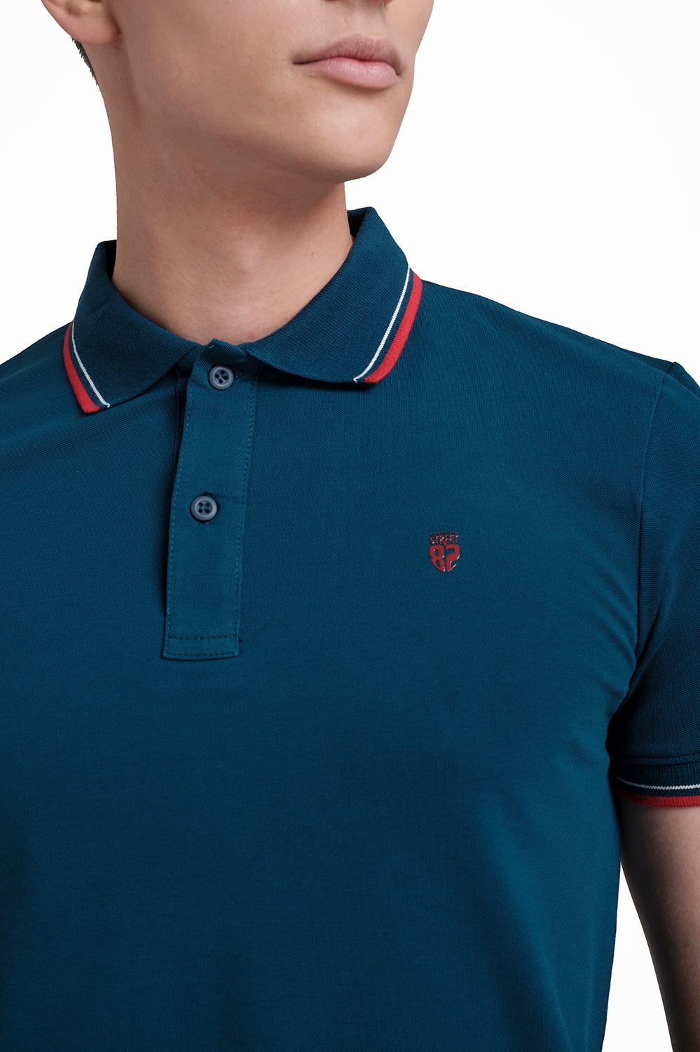 Slim Fit Premium Cotton pique polo plain T-shirt with Tipping design Collar Details & high build logo print