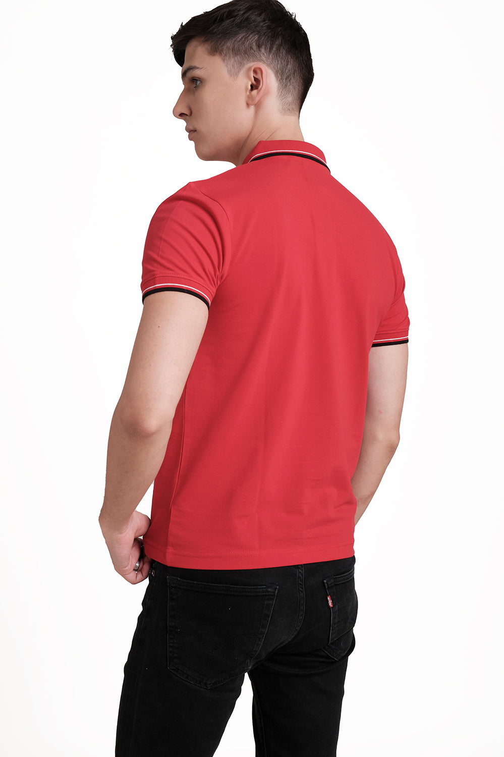 Slim Fit Premium Cotton pique polo plain T-shirt with Tipping design Collar Details & high build logo print