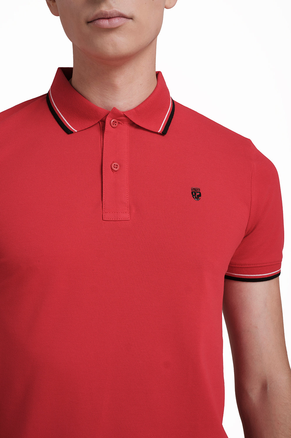 Slim Fit Premium Cotton pique polo plain T-shirt with Tipping design Collar Details & high build logo print