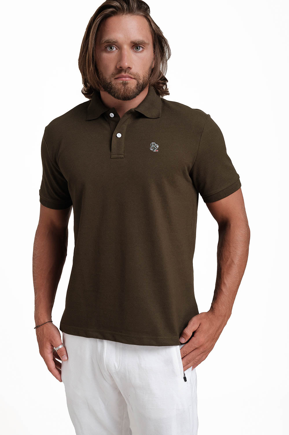 Polo plain in 12 color T-shirts with Front Embroidery, Solid pique fabric