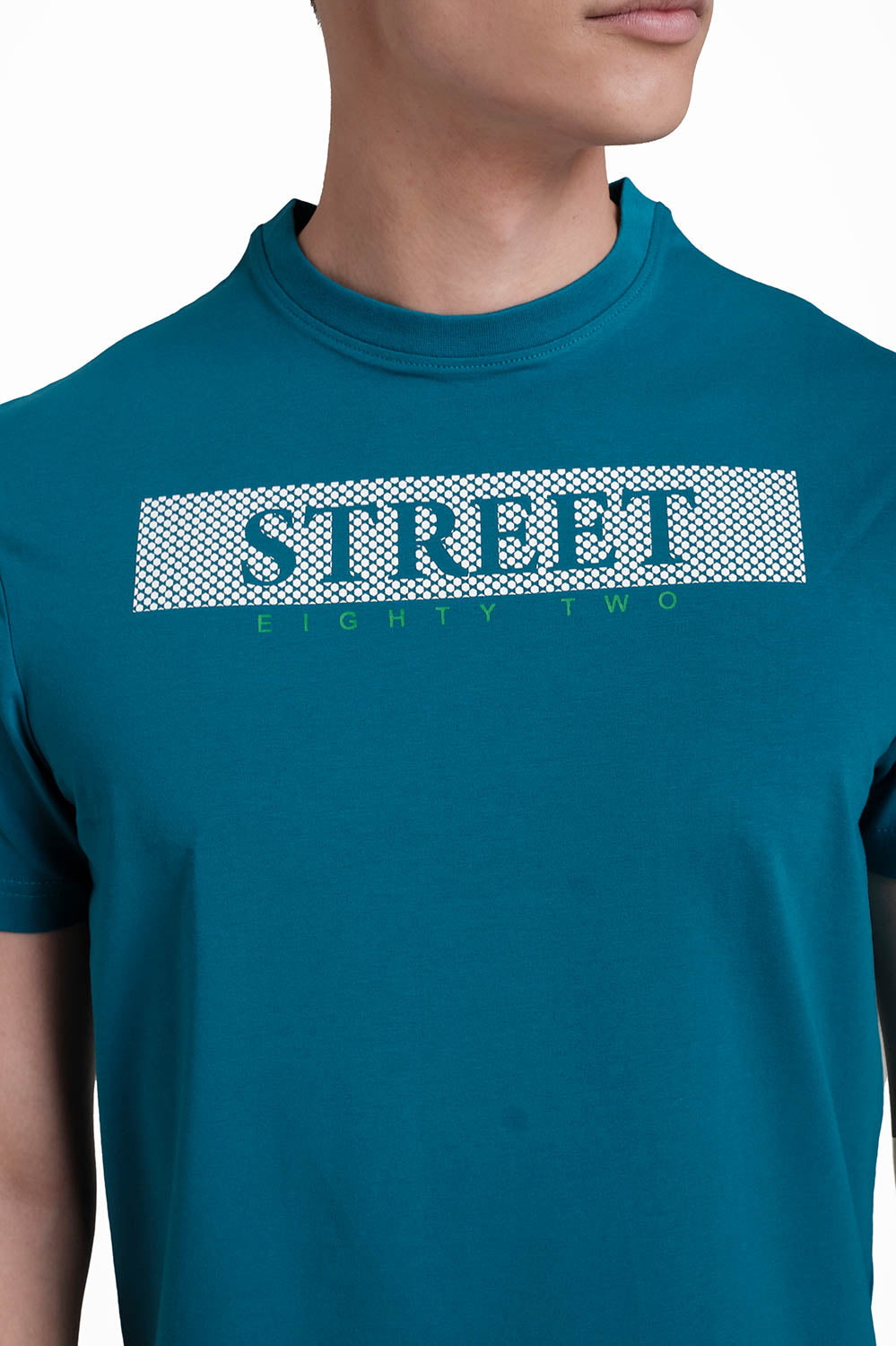 STREET EIGHTY TWO Front High Build & Rubber Print,Solid single jersey T-shirt