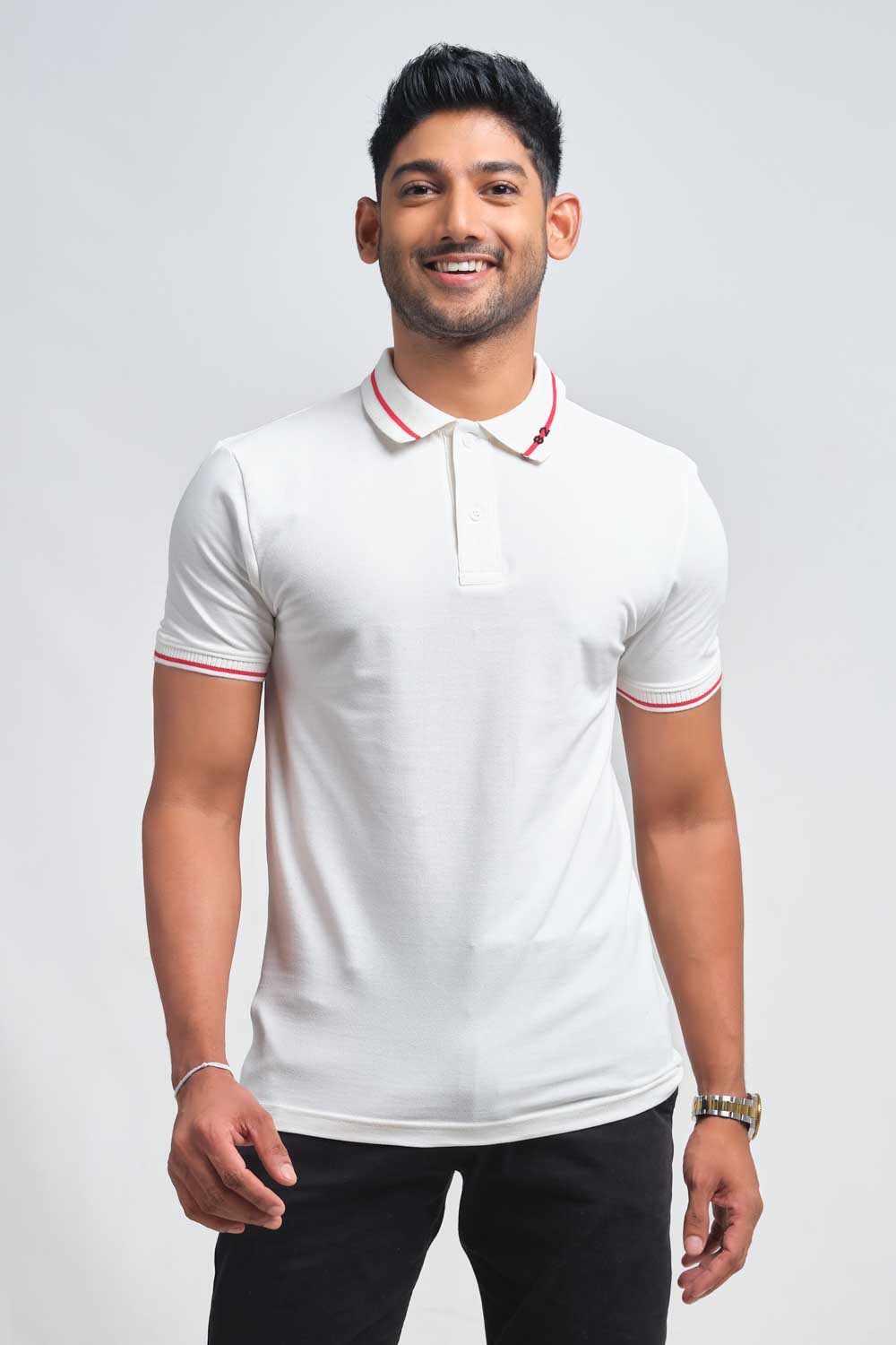 Plain premium cotton with 82 knitted collar, Slim fit polo T-shirt ...
