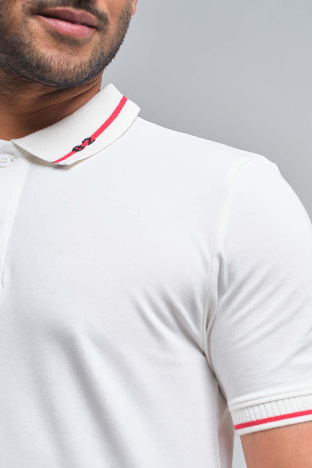 Plain premium cotton with 82 knitted collar, Slim fit polo T-shirt