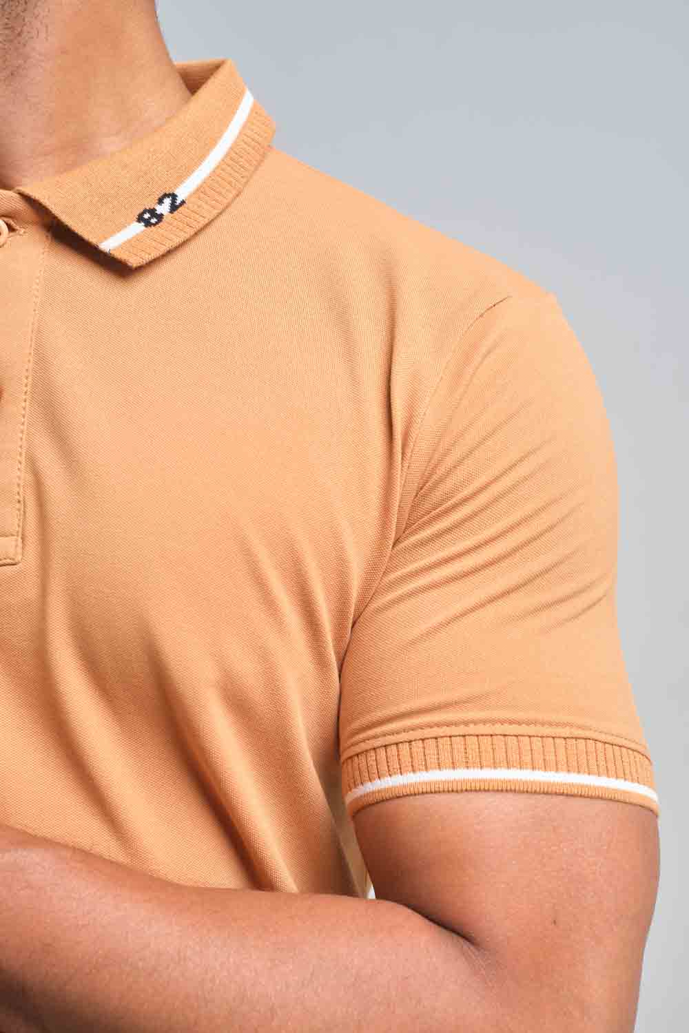 Plain premium cotton with 82 knitted collar, Slim fit polo T-shirt