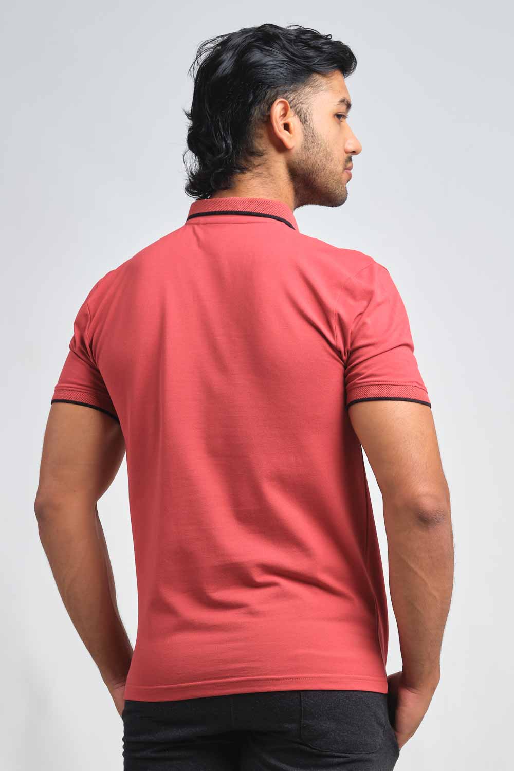 Right chest large ST82 silicon print - Luxury Premium cotton, Slim fit polo T-shirt