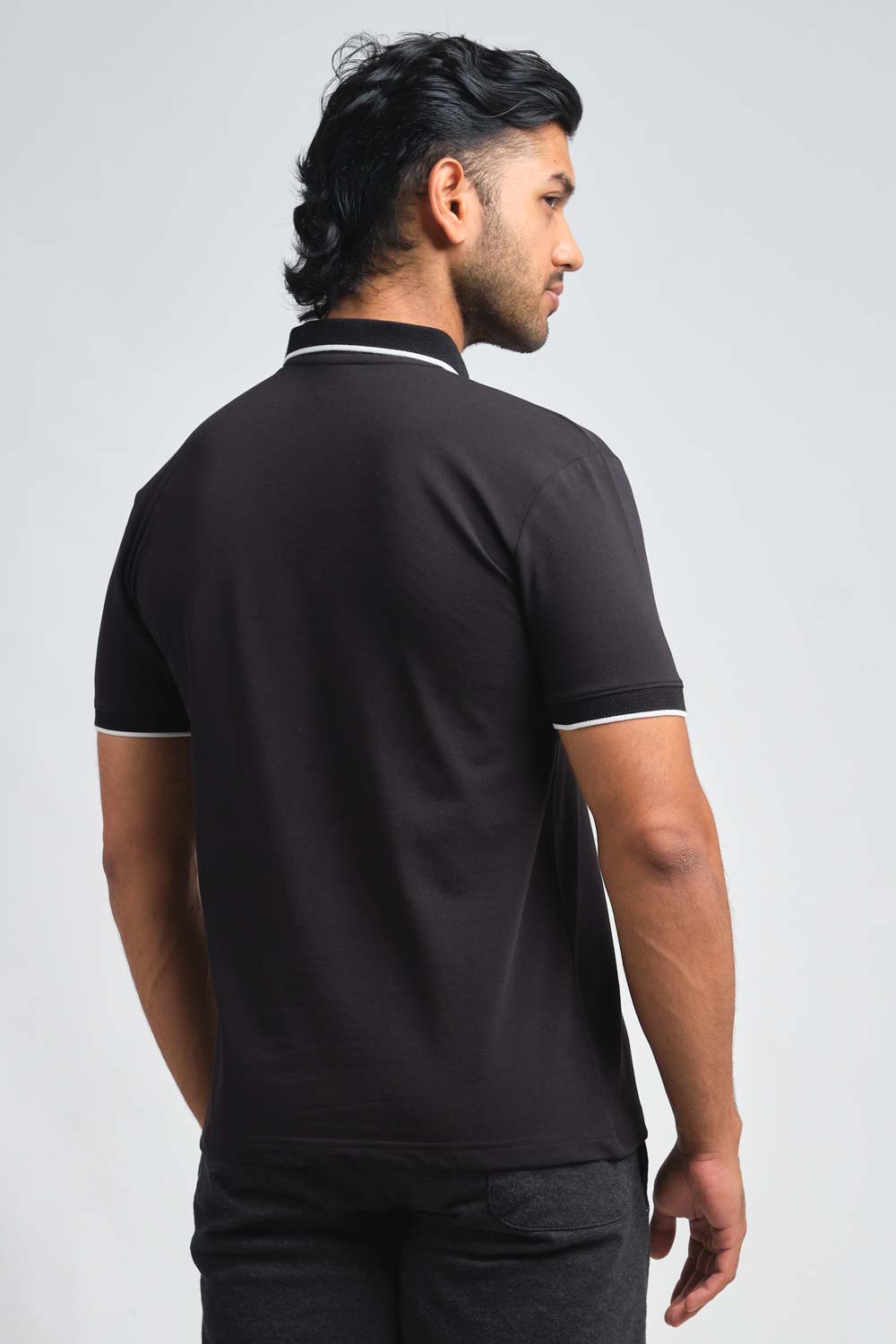 Right chest large ST82 silicon print - Luxury Premium cotton, Slim fit polo T-shirt