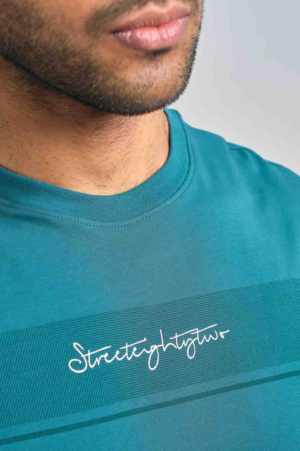 STREET82 signature logo - high build silicon and rubber print in front, solid single jersey T-shirt