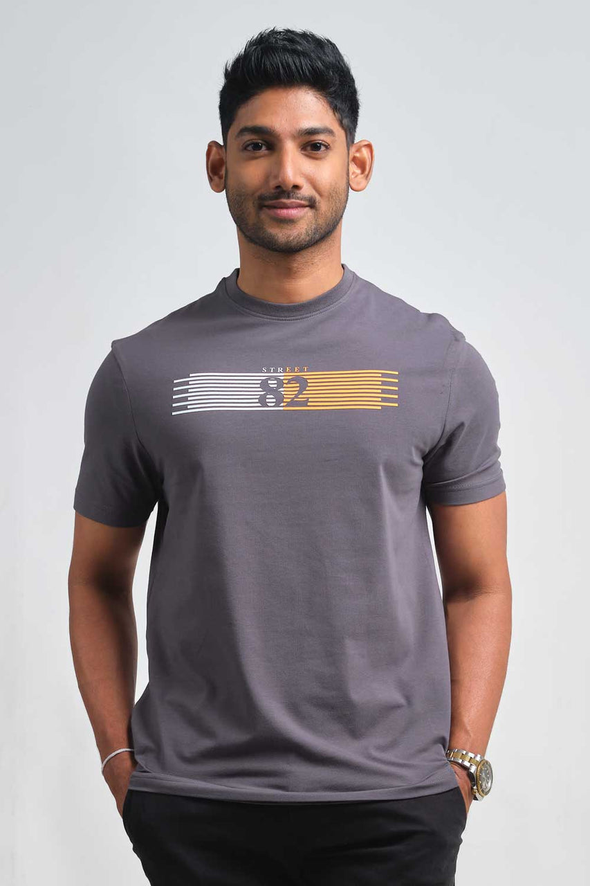 Front, 82 high build print, solid jersey T-shirt – STREET82
